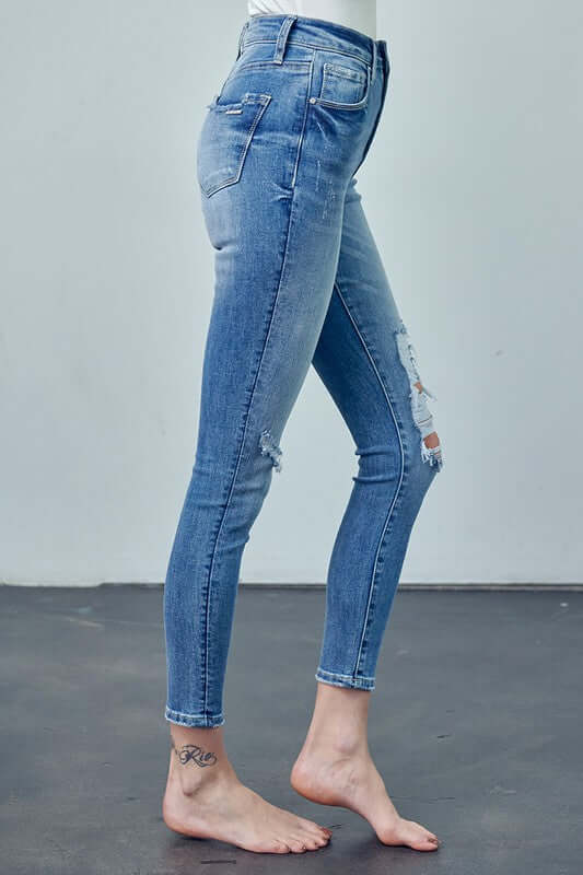 High-Rise Ankle Skinny Jeans | Contemporary Design - FashionFusion