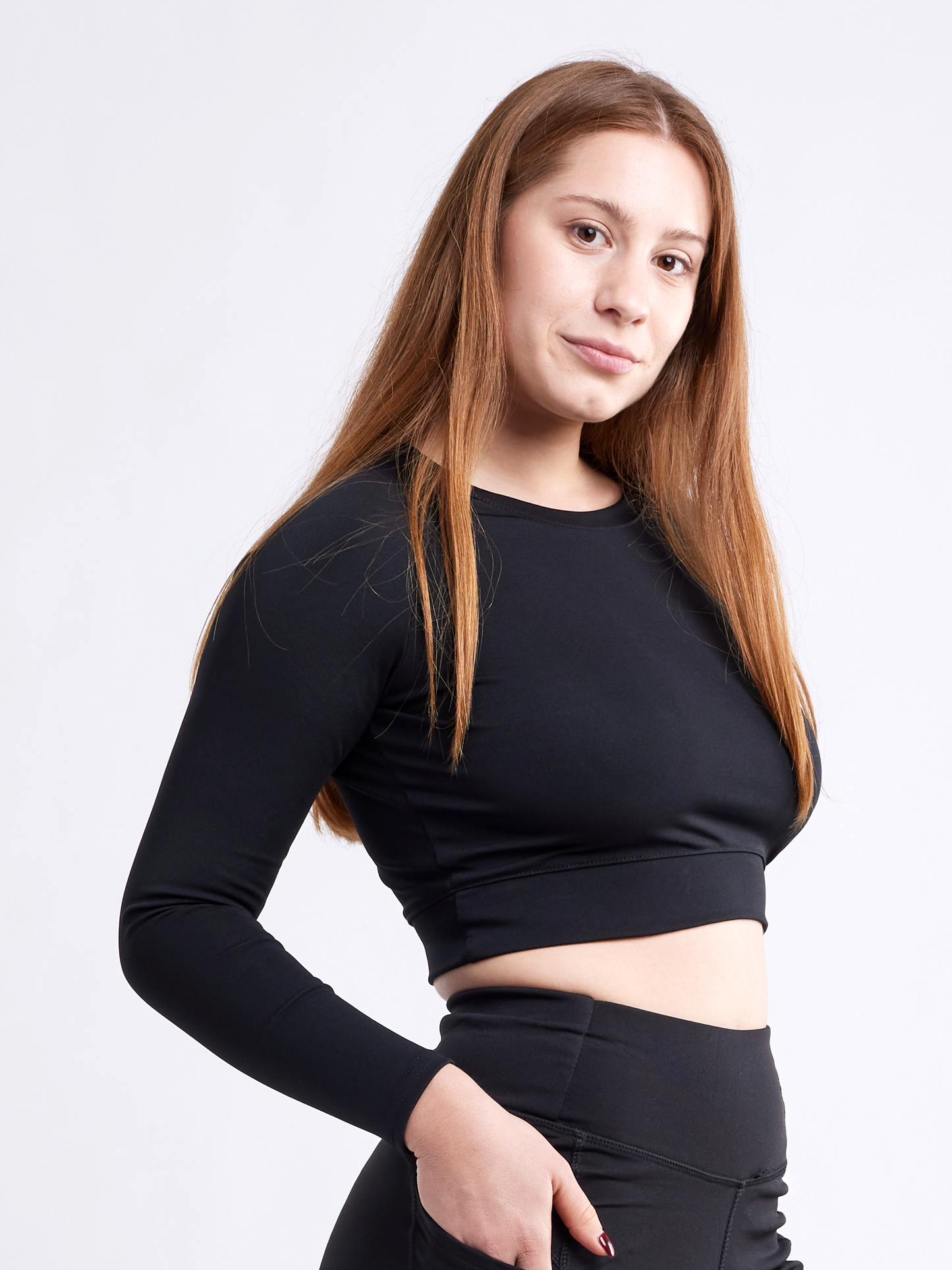 Long-Sleeve Crop Top | Women's Gym Wear - FitFlex