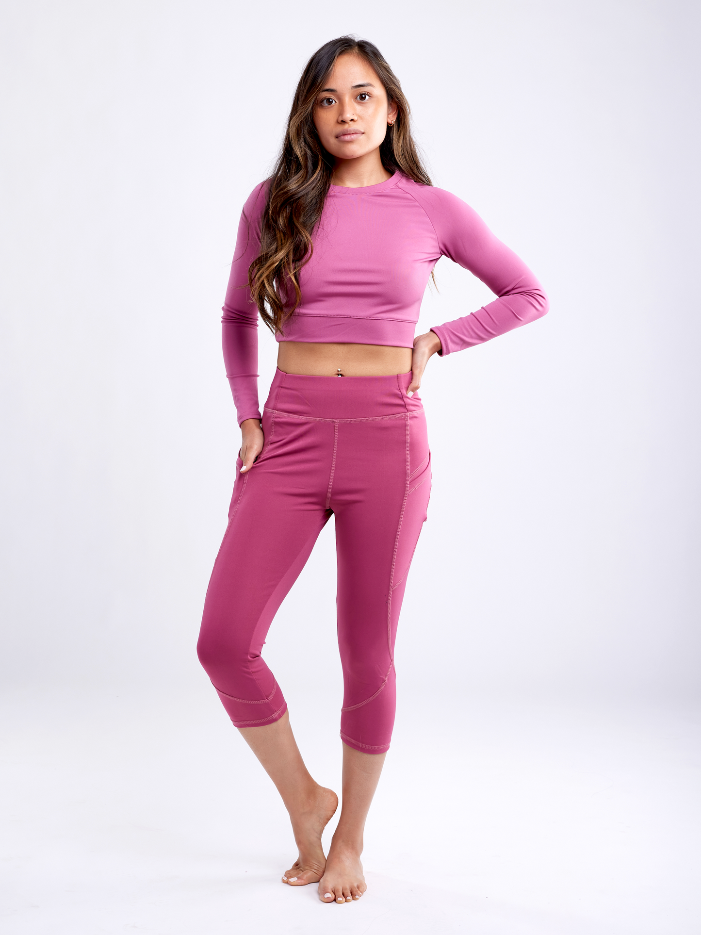 Long-Sleeve Crop Top | Women's Gym Wear - FitFlex