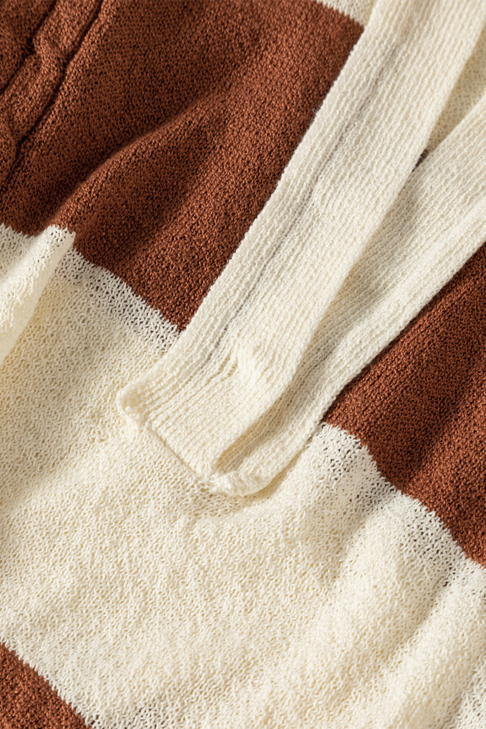 Stripes Collared Neck Corded Sweater - Trendy & Comfortable