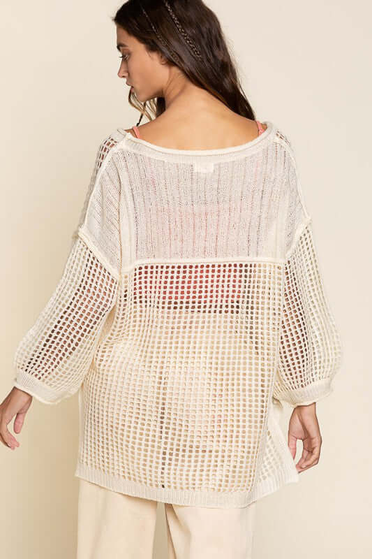 Oversized See-through Pullover Sweater | Stylish & Comfortable - Trendify