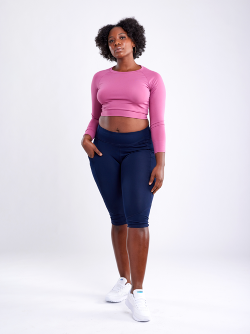 Long-Sleeve Crop Top | Women's Gym Wear - FitFlex