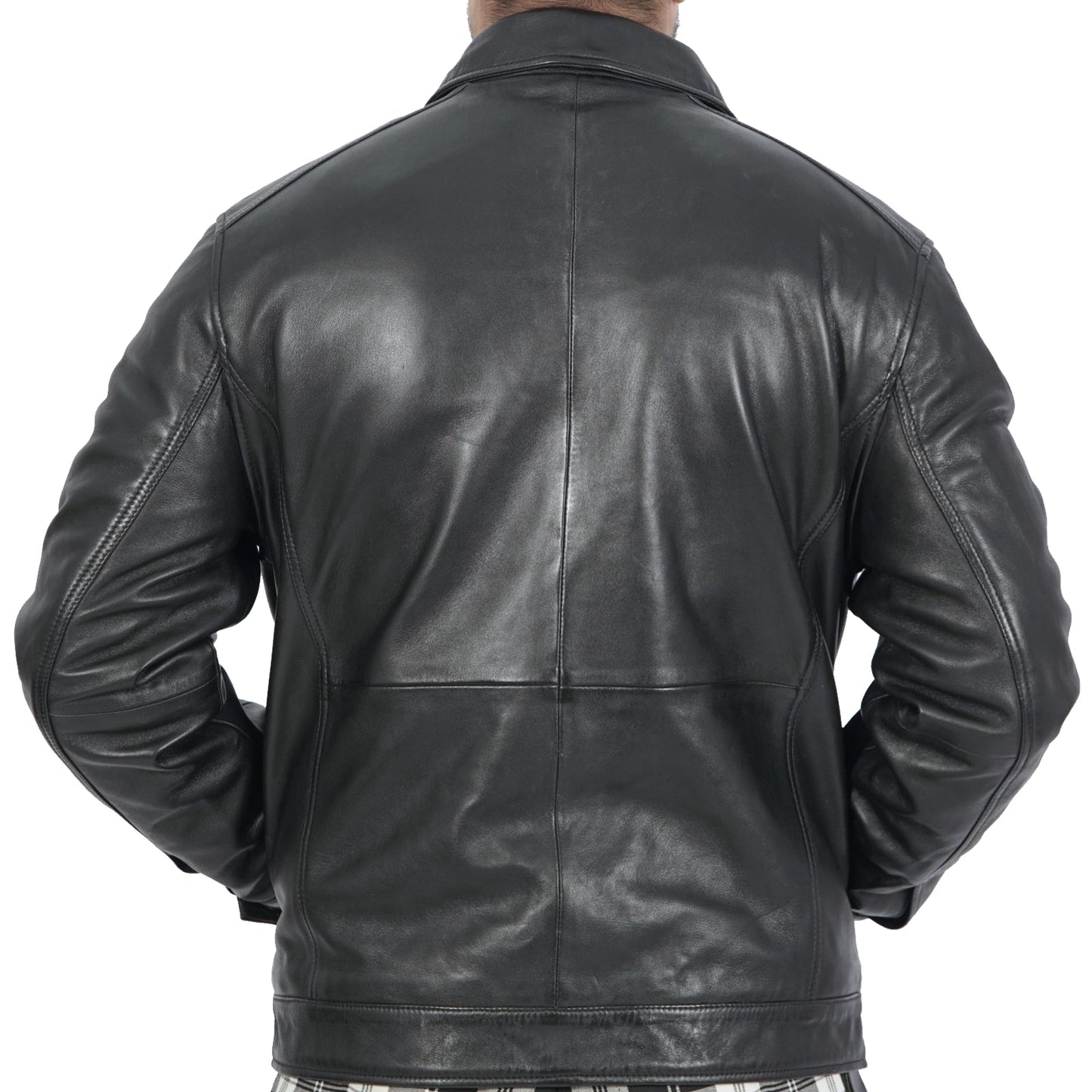 Classic Black Leather Jacket for Men - Timeless Fashion - BrandName