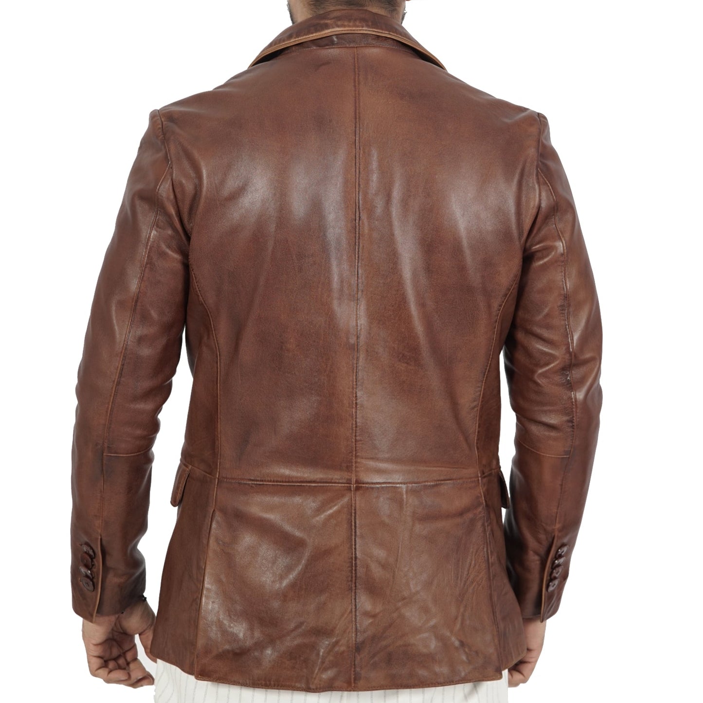 Brown Leather Blazer for Men | Stylish & Versatile - TrendSetter