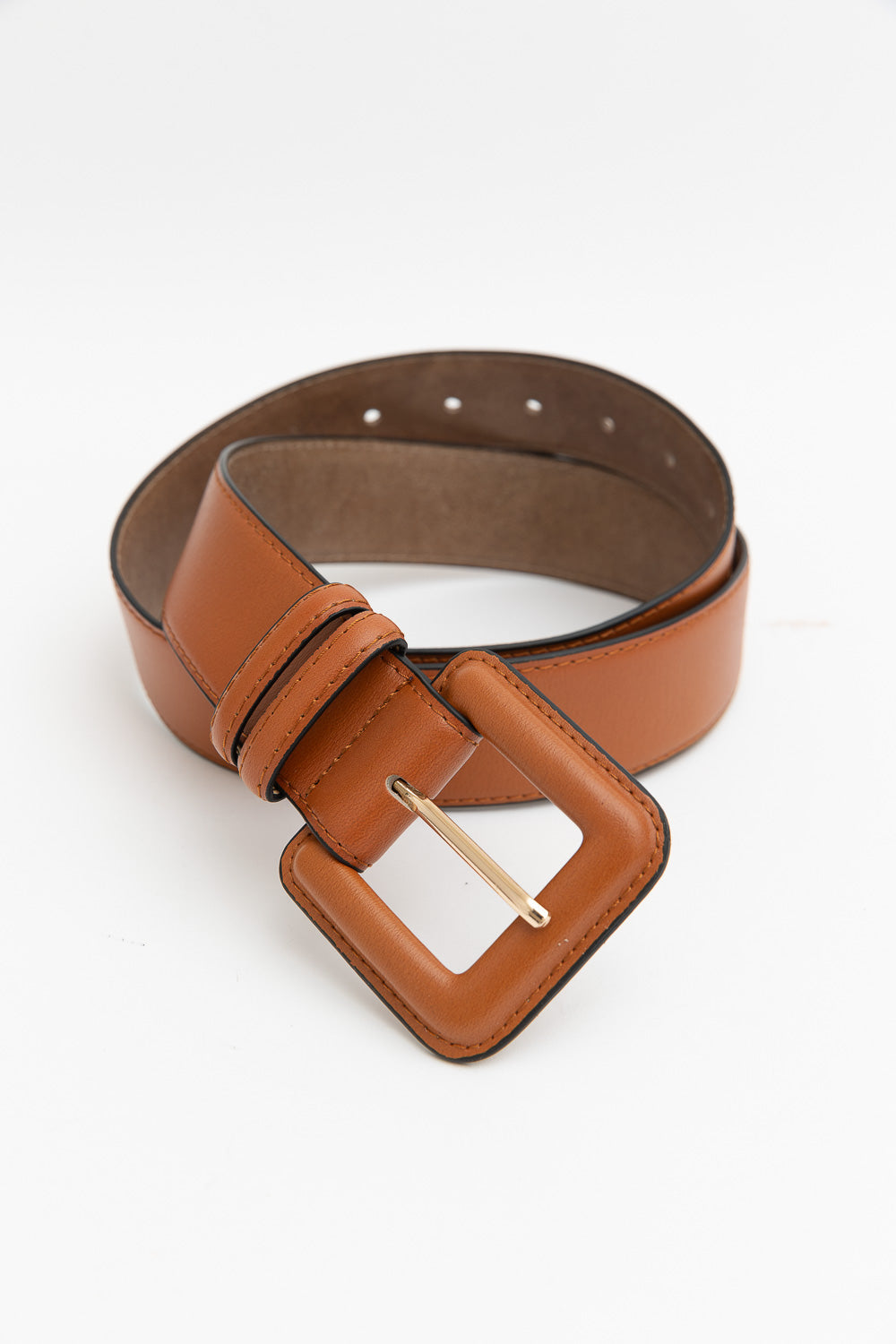 Stylish Genuine Leather Belt for Men - Sleek Square-Buckle Design