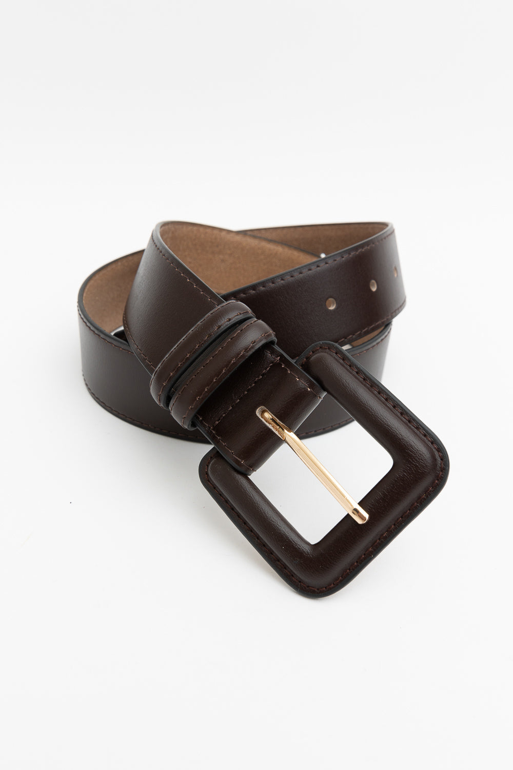 Stylish Genuine Leather Belt for Men - Sleek Square-Buckle Design