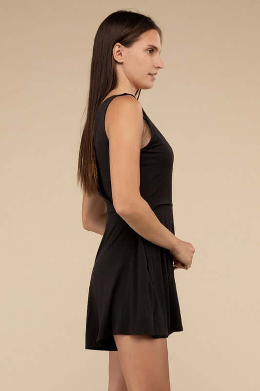 Sleeveless Surplice Neckline Romper | Elegant Evening Wear - Trendify