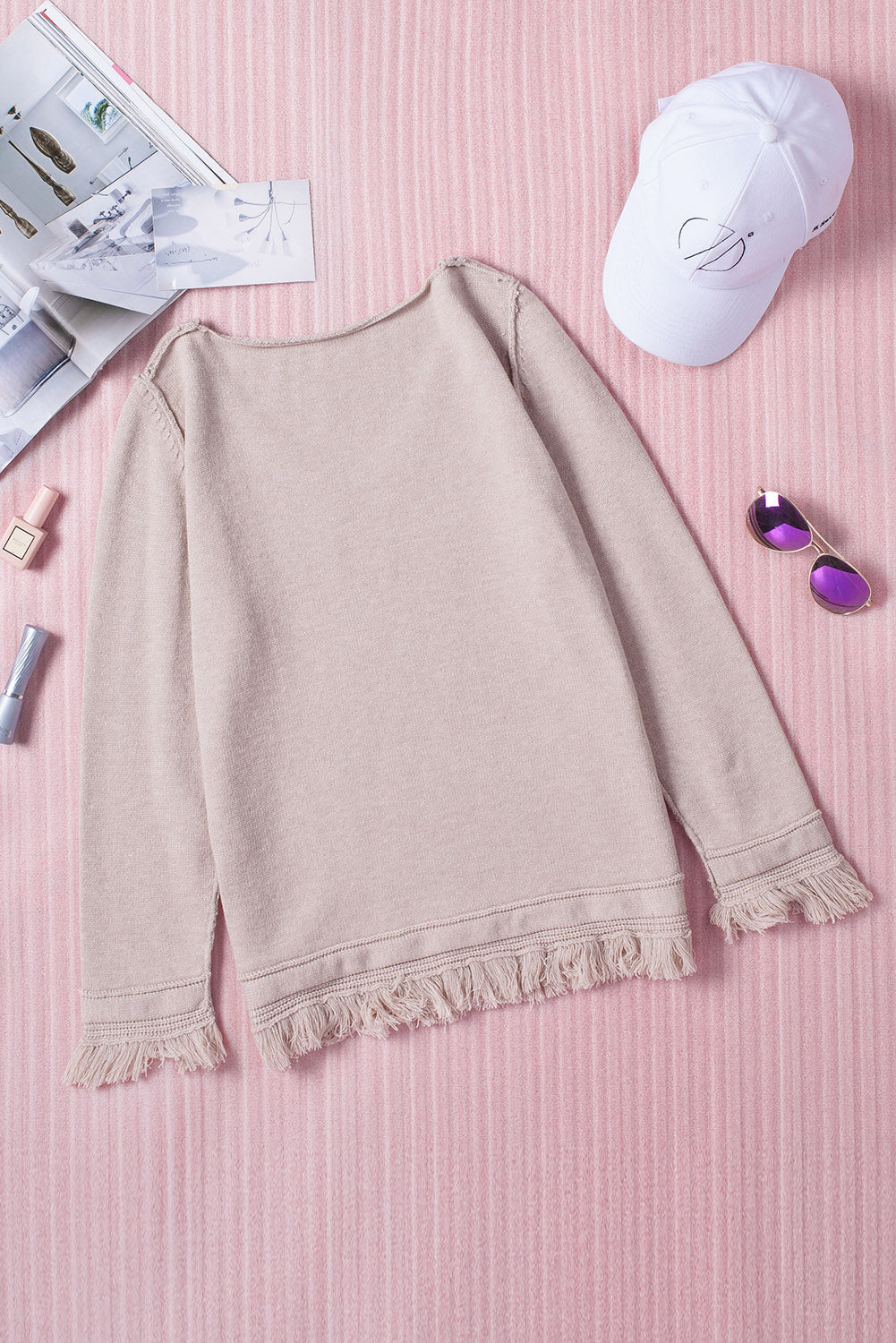 Winter Solid Color V Neck Tasseled Sweater - Stay Warm in Style