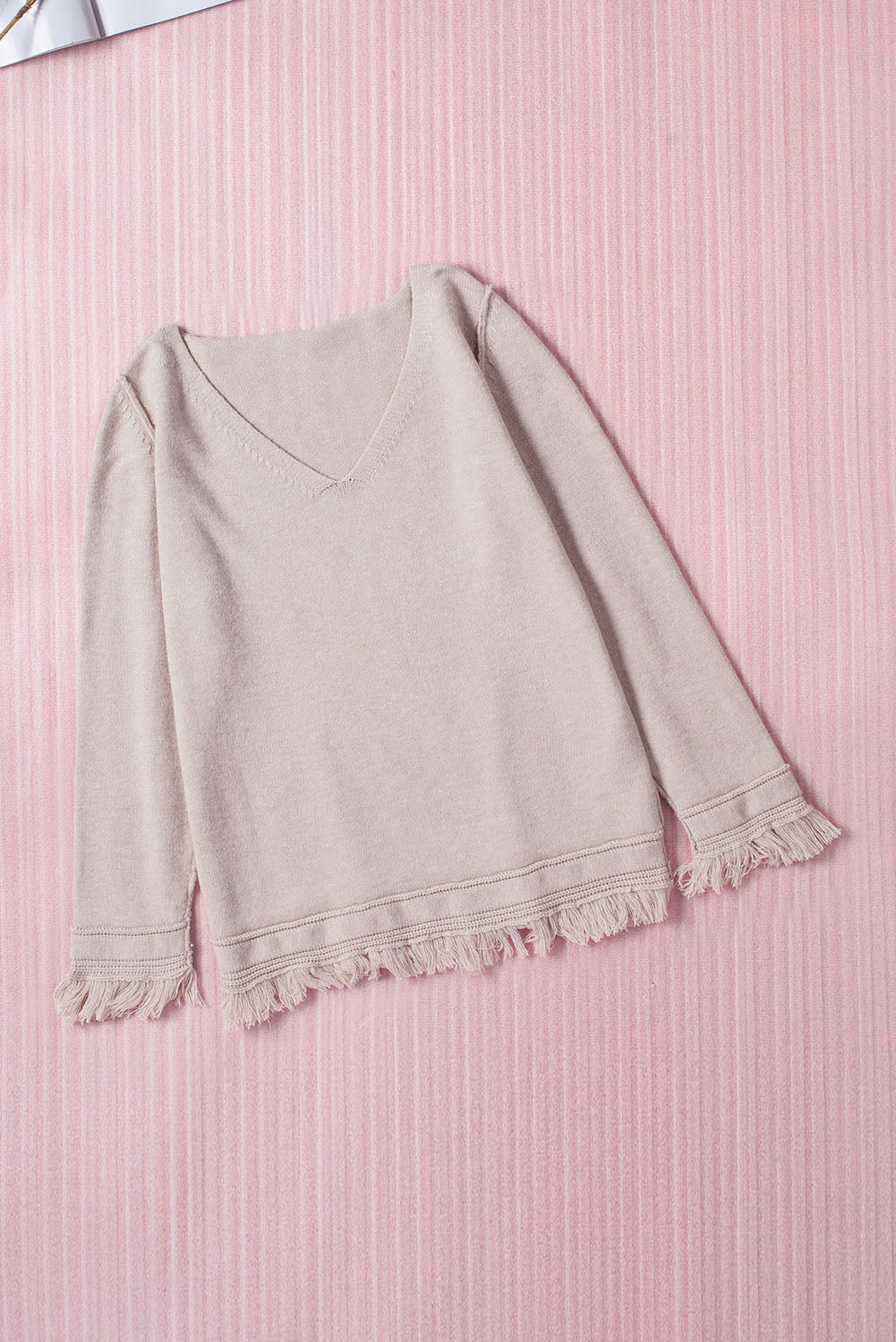 Winter Solid Color V Neck Tasseled Sweater - Stay Warm in Style