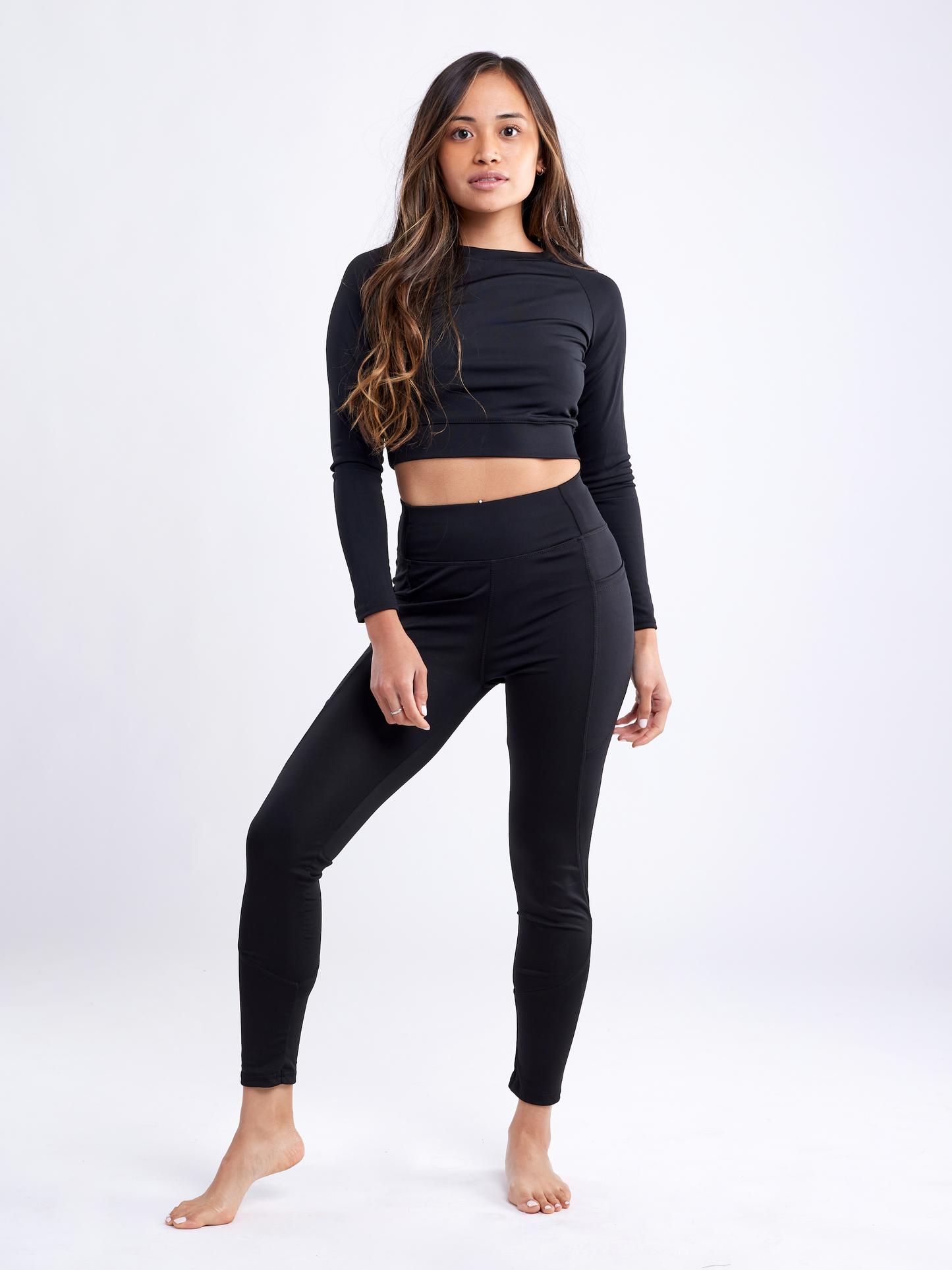 Long-Sleeve Crop Top | Women's Gym Wear - FitFlex