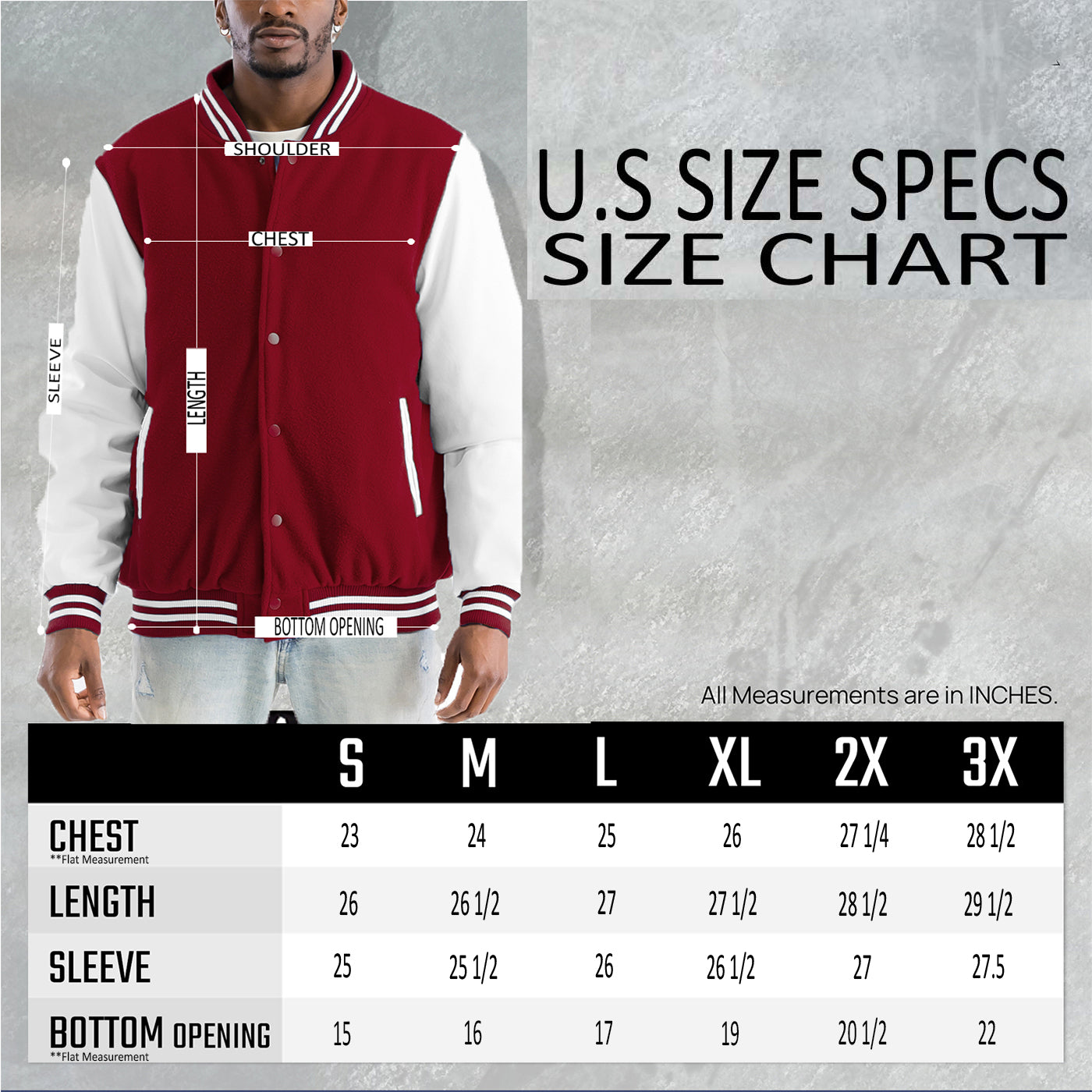 Varsity Letterman Jacket | Stylish & Comfortable | 100% Polyester - TrendSetter
