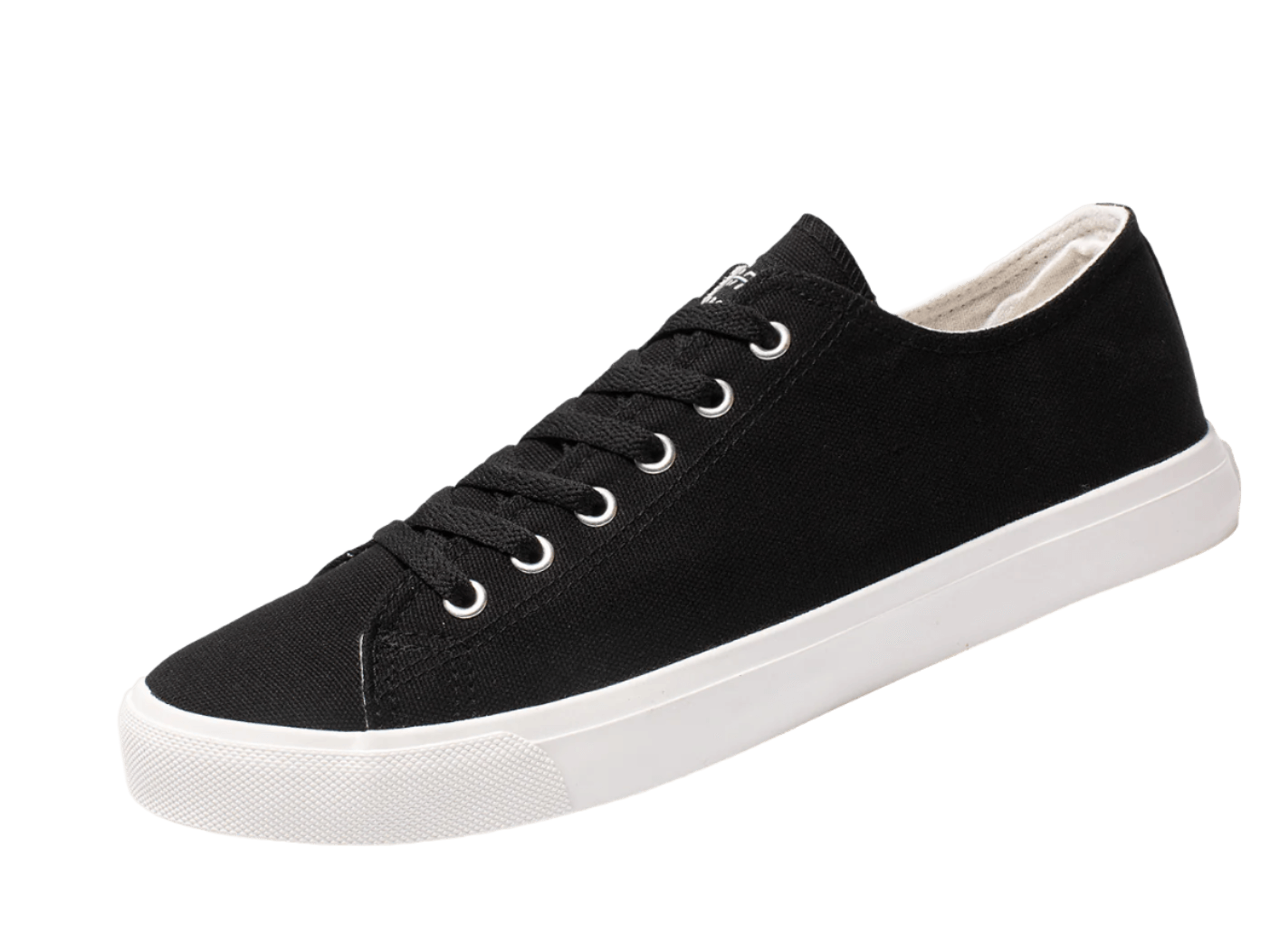 Unisex Retro Black/White Canvas Sneakers - Vintage Comfort