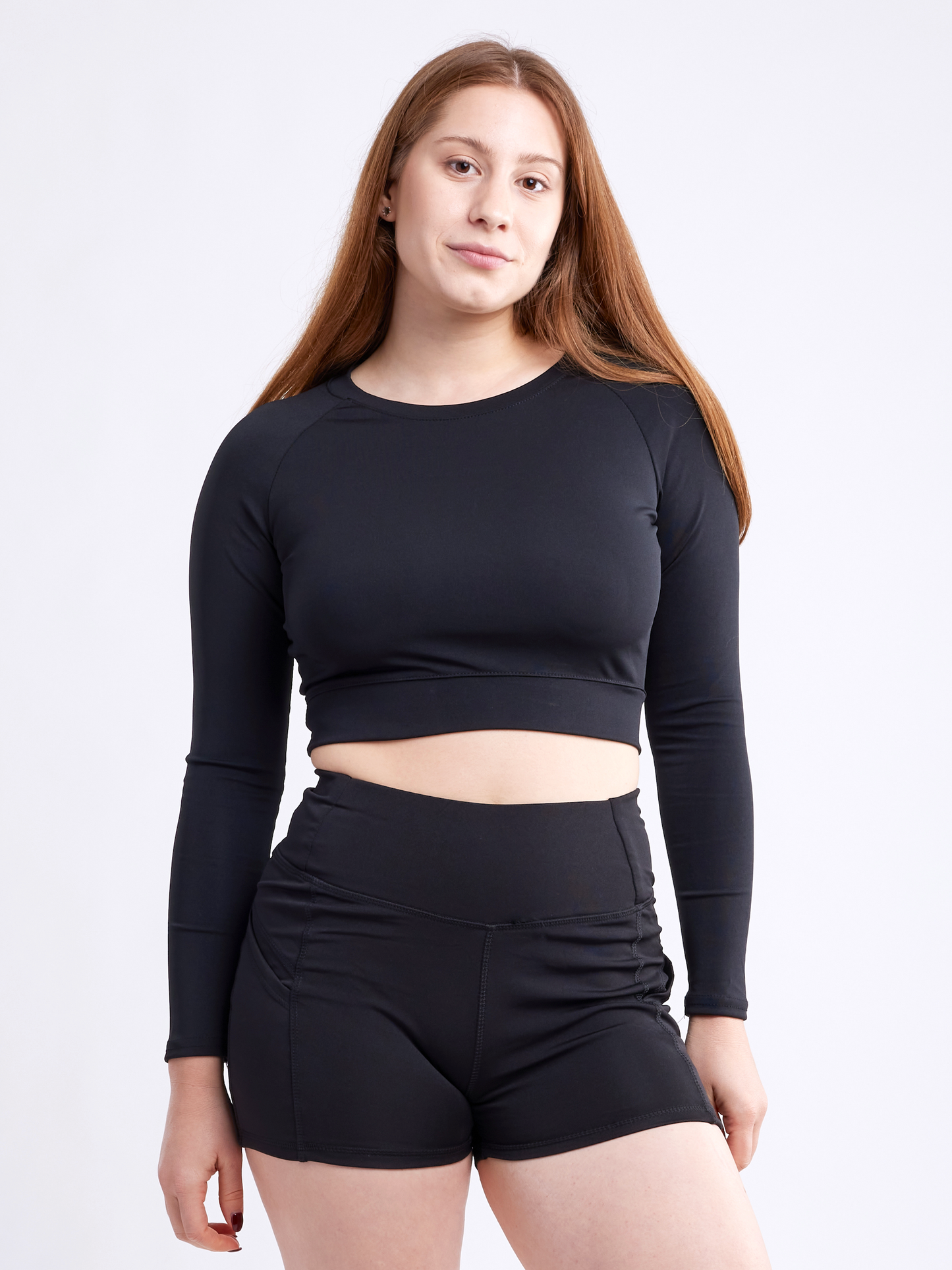 Long-Sleeve Crop Top | Women's Gym Wear - FitFlex