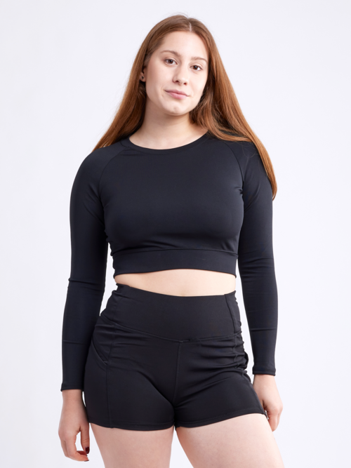 Long-Sleeve Crop Top | Women's Gym Wear - FitFlex