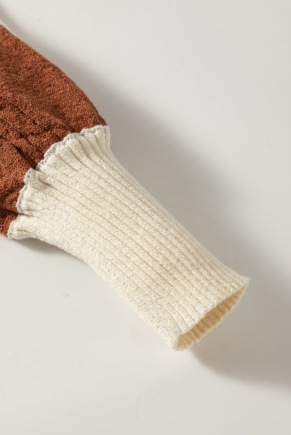 Stripes Collared Neck Corded Sweater - Trendy & Comfortable