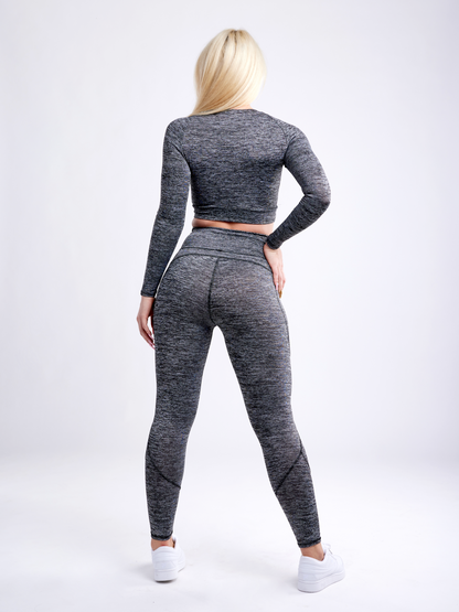 Long-Sleeve Crop Top | Women's Gym Wear - FitFlex