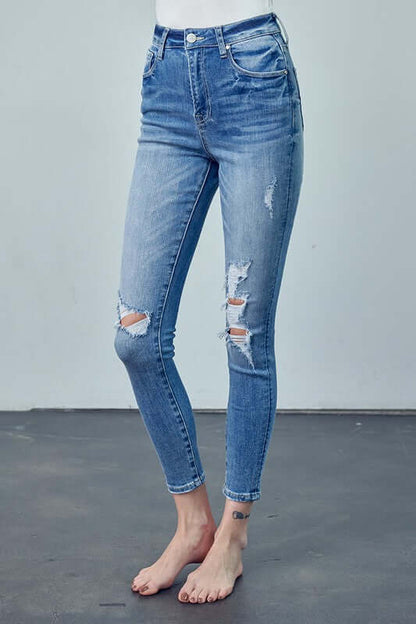 High-Rise Ankle Skinny Jeans | Contemporary Design - FashionFusion