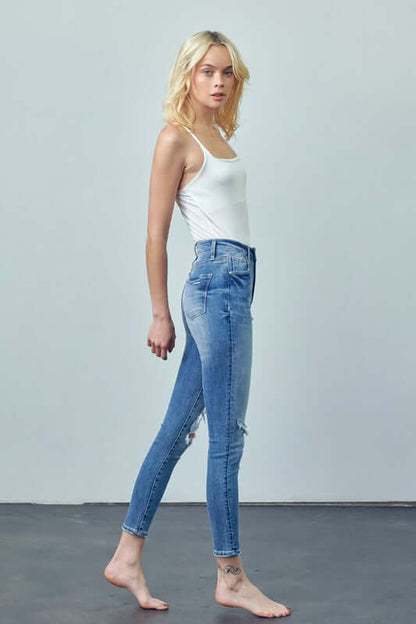 High-Rise Ankle Skinny Jeans | Contemporary Design - FashionFusion