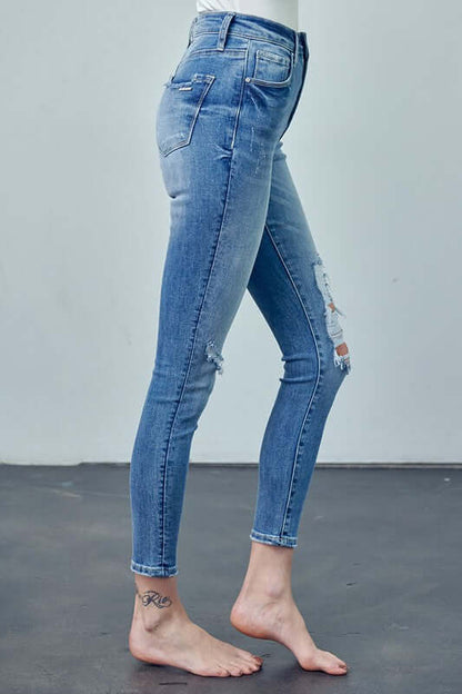 High-Rise Ankle Skinny Jeans | Contemporary Design - FashionFusion