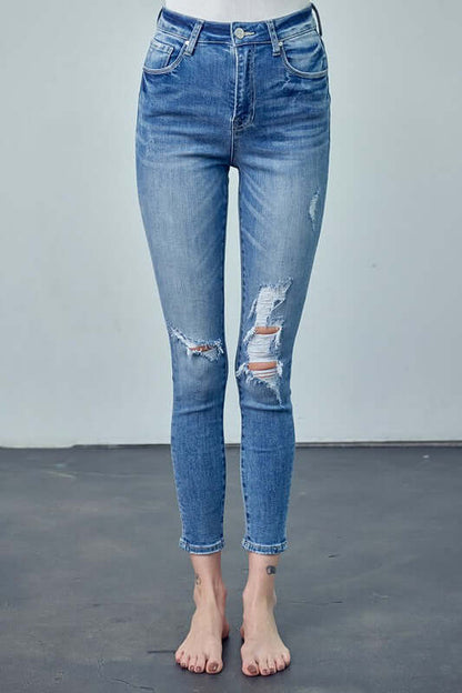 High-Rise Ankle Skinny Jeans | Contemporary Design - FashionFusion