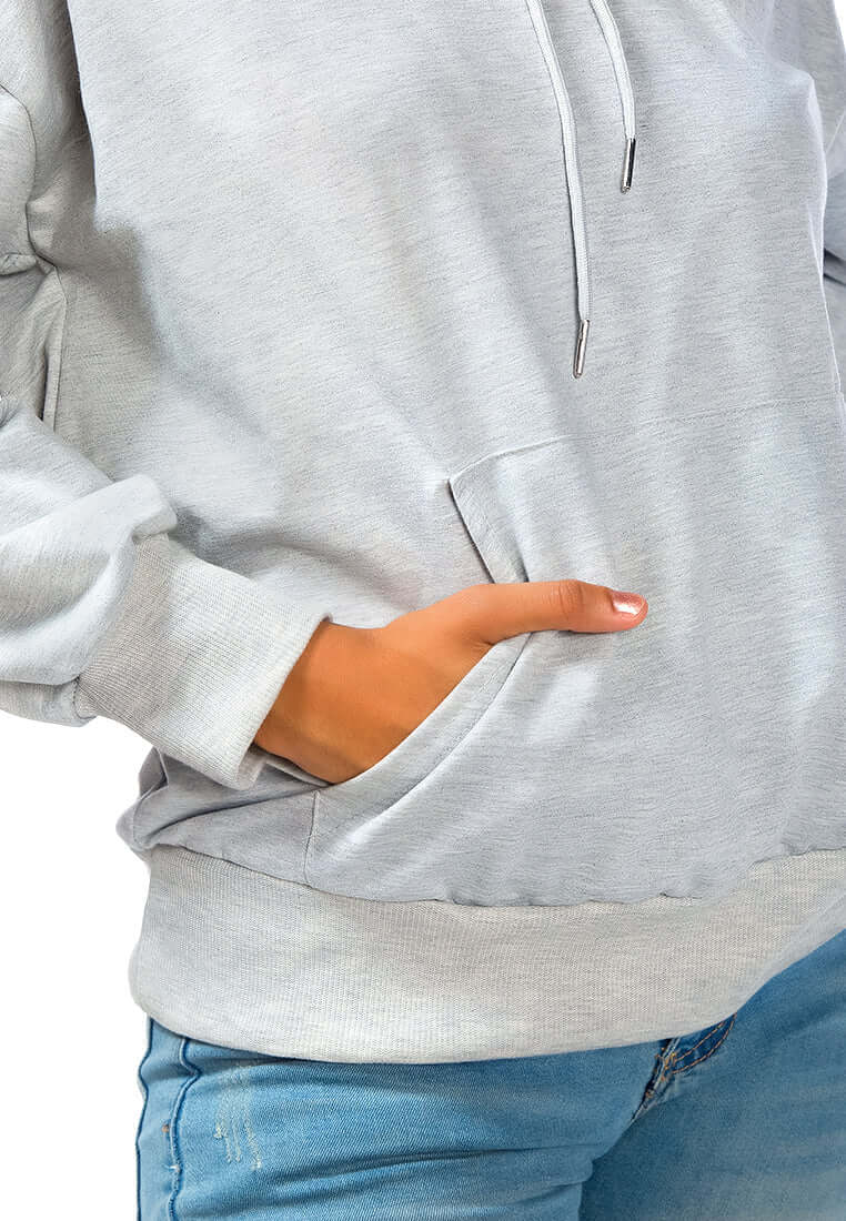 Warm Melange Pullover Drawstring Hoodie - Perfect for Winter