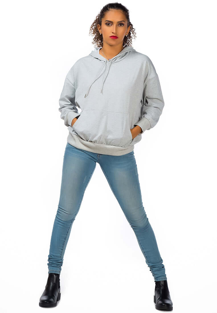 Warm Melange Pullover Drawstring Hoodie - Perfect for Winter
