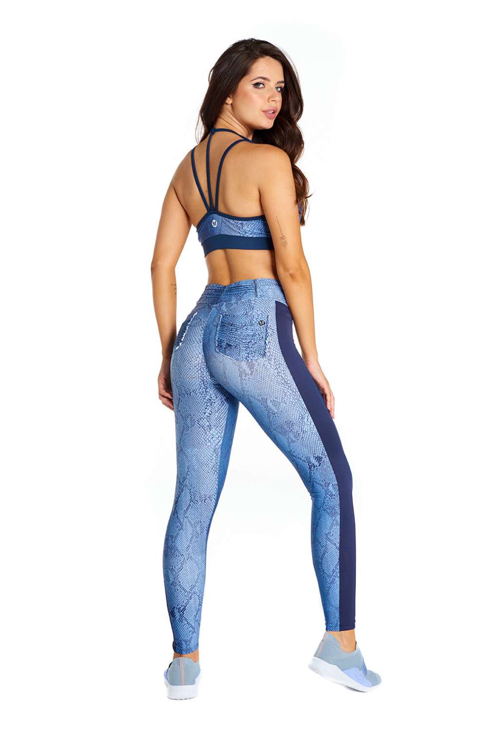Blue Jungle Sports Bra | Edgy Design | Breathable Fabric - FitFusion