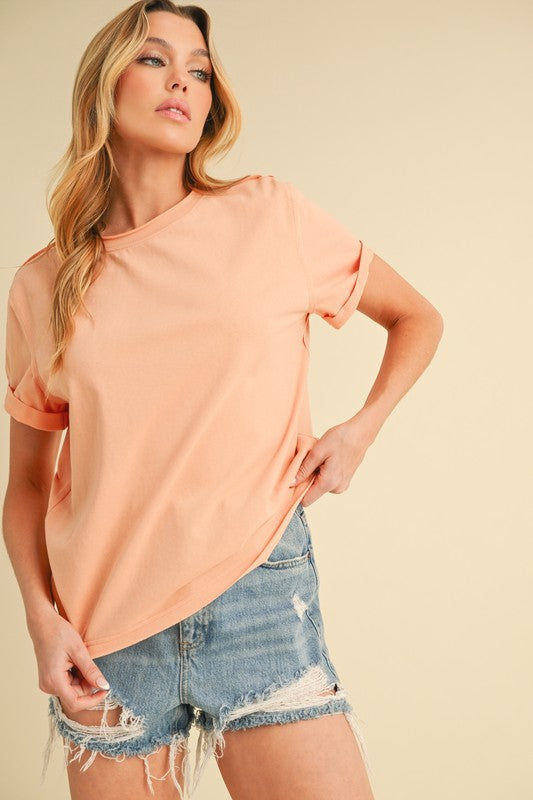 Exposed Seam Short Sleeve T-Shirt - Aemi + Co