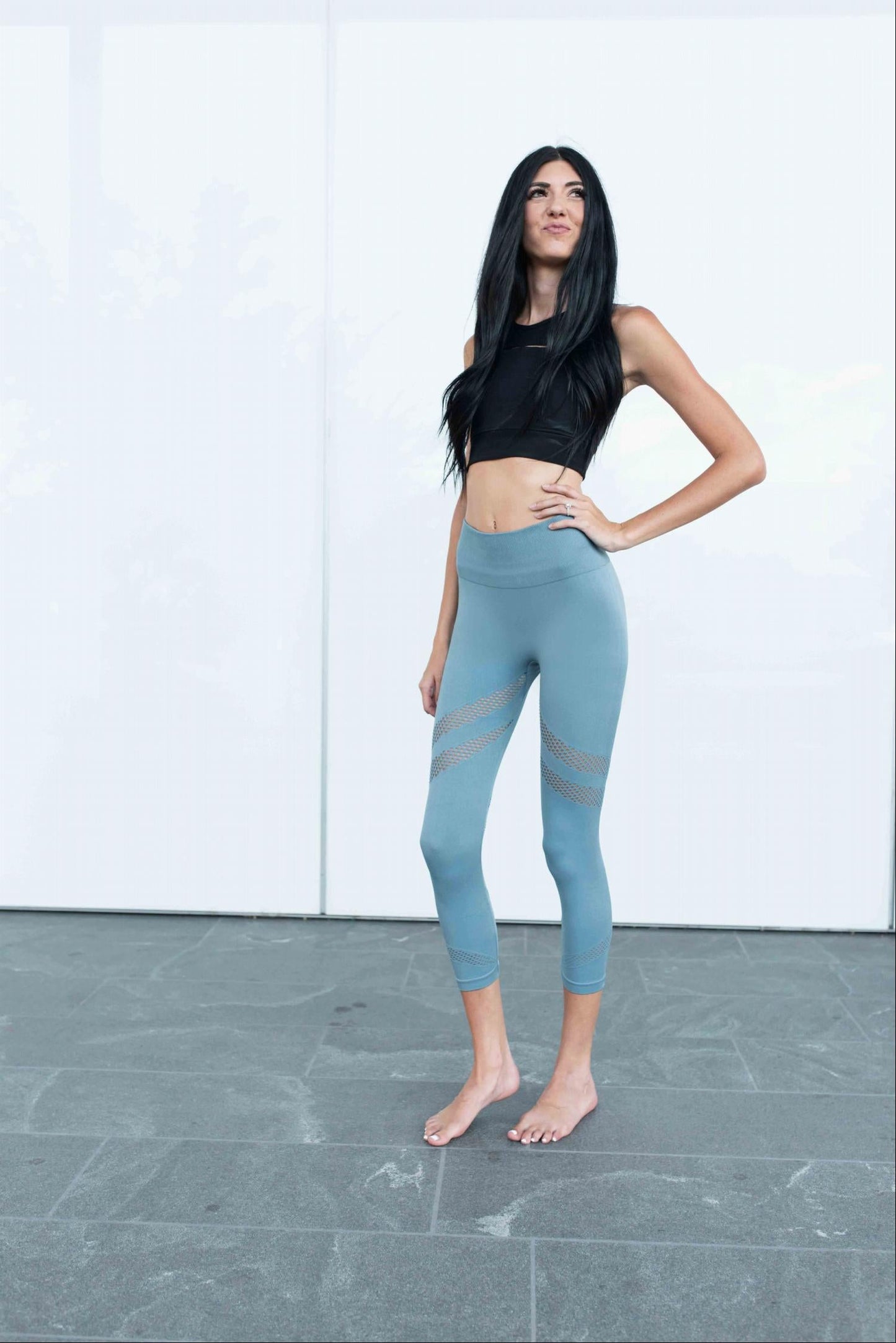 Ventilated Capri Leggings | Fitness Leggings with Mesh Design - ActiveFit