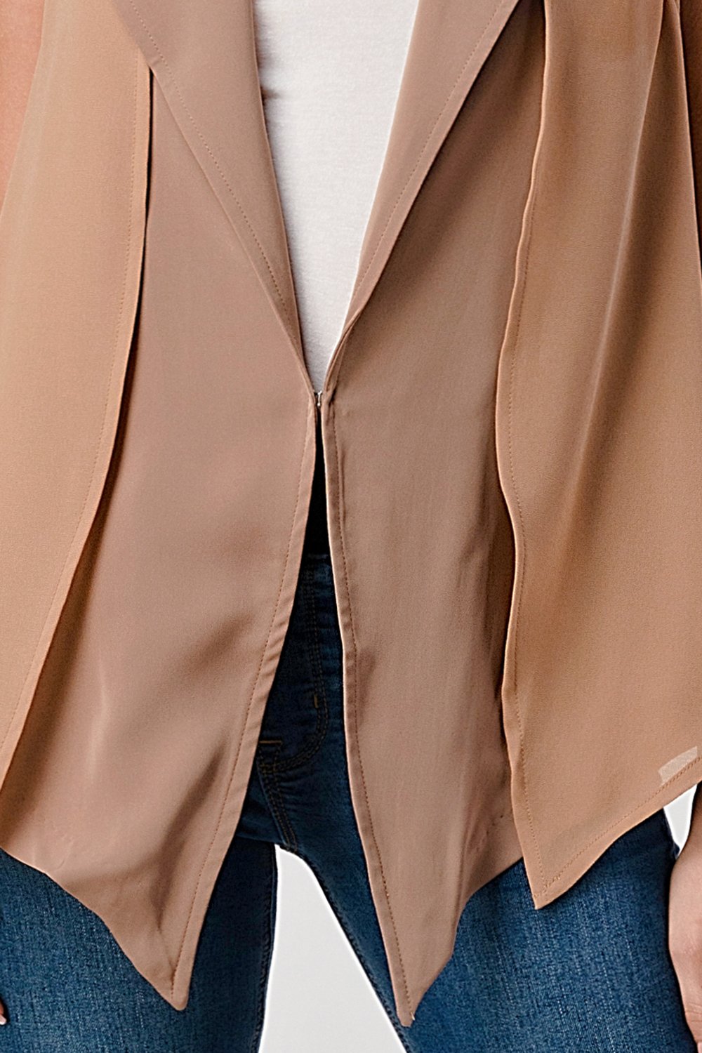 Sleeveless Draped Open Front Vest - Stylish Outerwear for Women