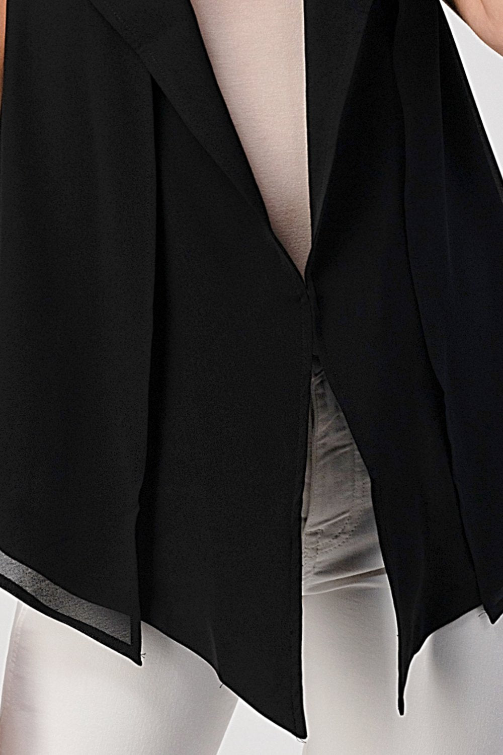 Sleeveless Draped Open Front Vest - Stylish Outerwear for Women