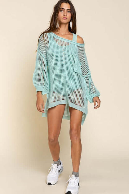 Oversized See-through Pullover Sweater | Stylish & Comfortable - Trendify