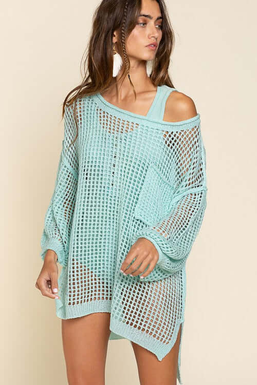 Oversized See-through Pullover Sweater | Stylish & Comfortable - Trendify
