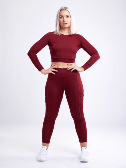 Long-Sleeve Crop Top | Women's Gym Wear - FitFlex