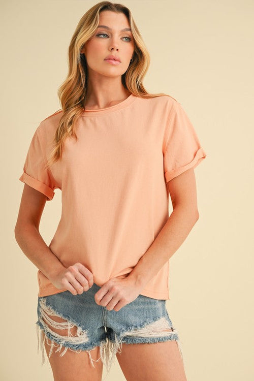 Exposed Seam Short Sleeve T-Shirt - Aemi + Co