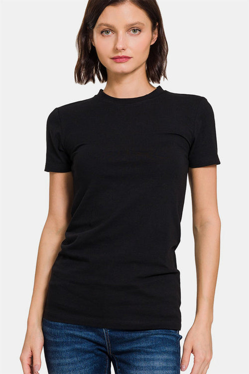 Zenana Crew Neck Short Sleeve T-Shirt - Lightweight & Comfortable