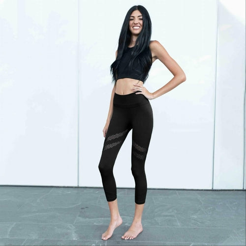 Ventilated Capri Leggings | Fitness Leggings with Mesh Design - ActiveFit