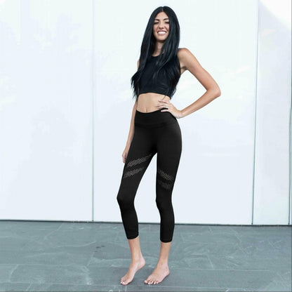 Ventilated Capri Leggings | Fitness Leggings with Mesh Design - ActiveFit