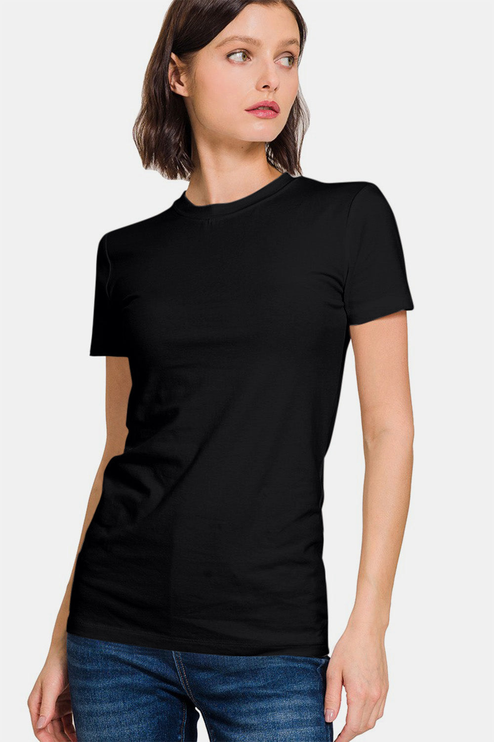 Zenana Crew Neck Short Sleeve T-Shirt - Lightweight & Comfortable