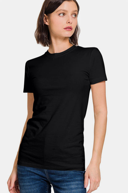 Zenana Crew Neck Short Sleeve T-Shirt - Lightweight & Comfortable