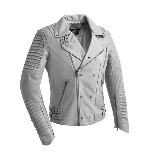 Brooklyn - Stylish Men's Lambskin Leather Jacket (White)
