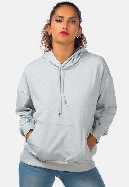 Warm Melange Pullover Drawstring Hoodie - Perfect for Winter