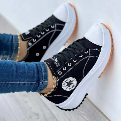 Canvas Lace-Up Sneakers for Women - Stylish & Comfortable | ActiveGear