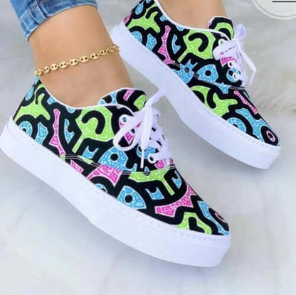2022 Fashion Graffiti Women Sneakers - Stylish & Comfortable