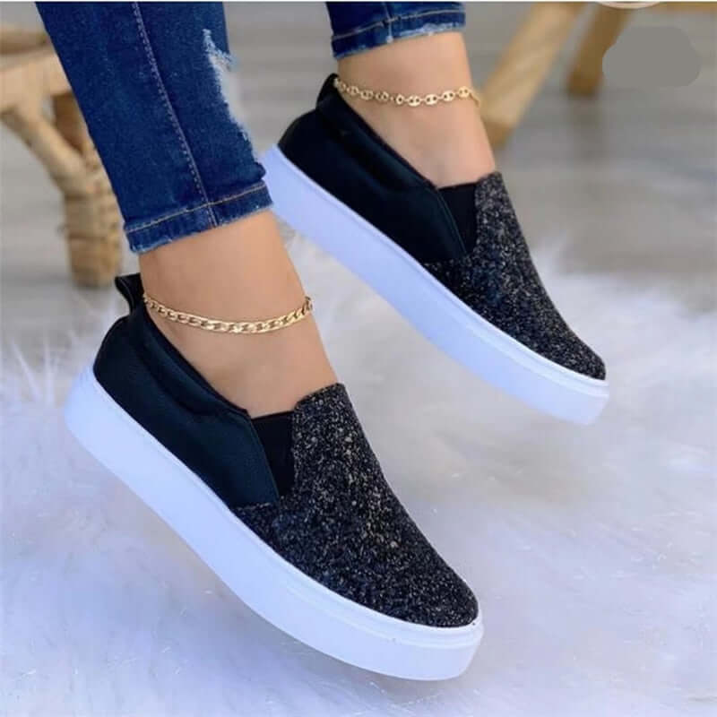 Comfortable & Stylish Moccasins Glitter Flat Female Loafers - Multiple Colors