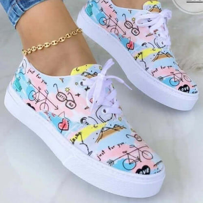 2022 Fashion Graffiti Women Sneakers - Stylish & Comfortable