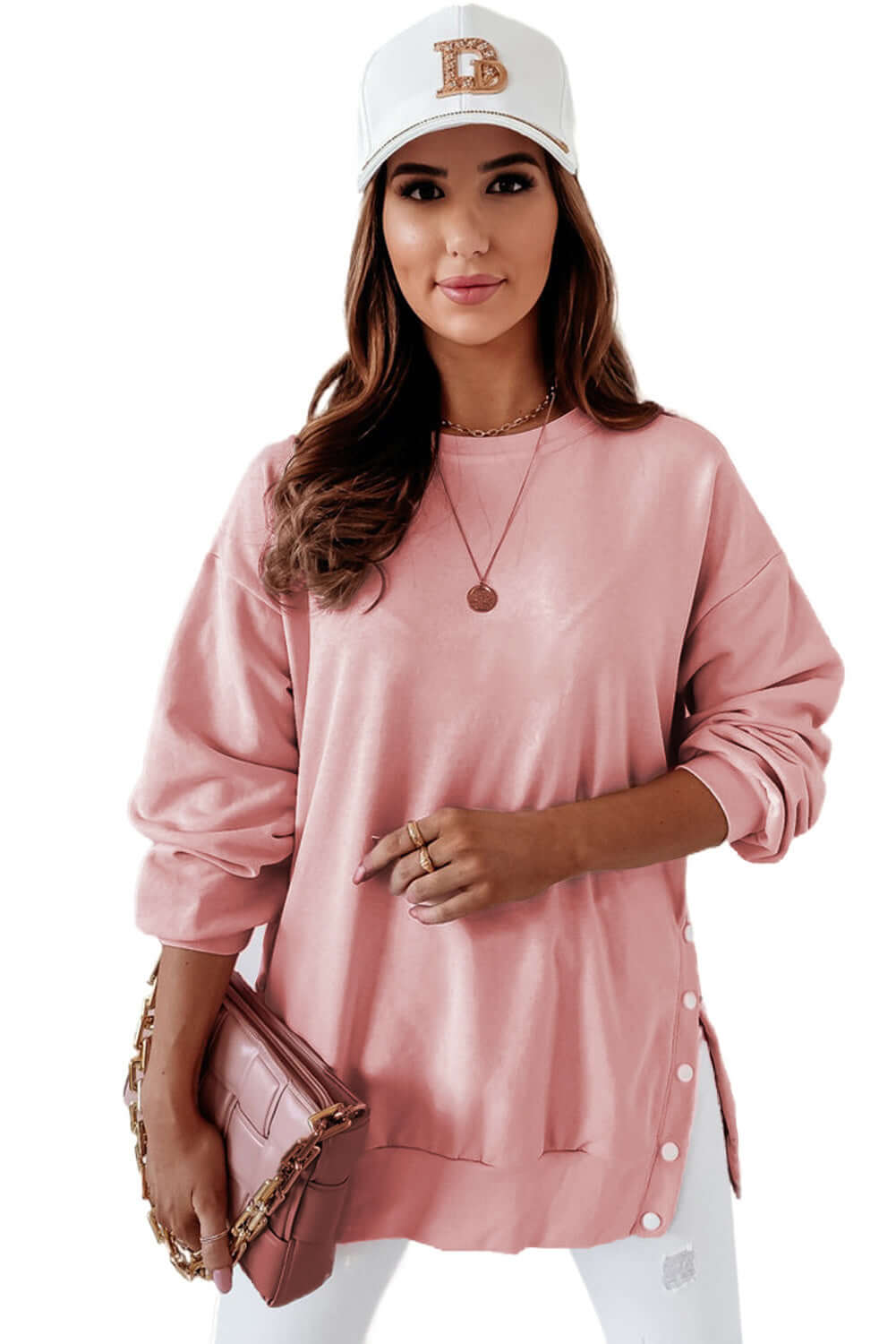 Pink Crew Neck Sweatshirt - Stylish & Comfortable