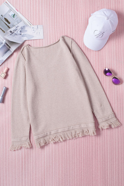 Winter Solid Color V Neck Tasseled Sweater - Stay Warm in Style