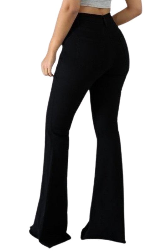 Black Bell Bottom Jeans - Inseam 32 | Classic Retro Style