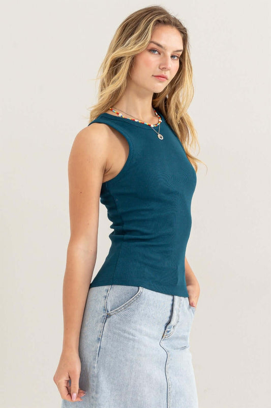 HYFVE Ribbed Round Neck Tank | Basic Style | 95% Cotton - FashionTrendz